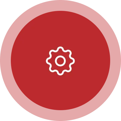 Red setting gear icon