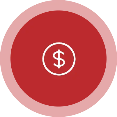 Red dollar sign icon