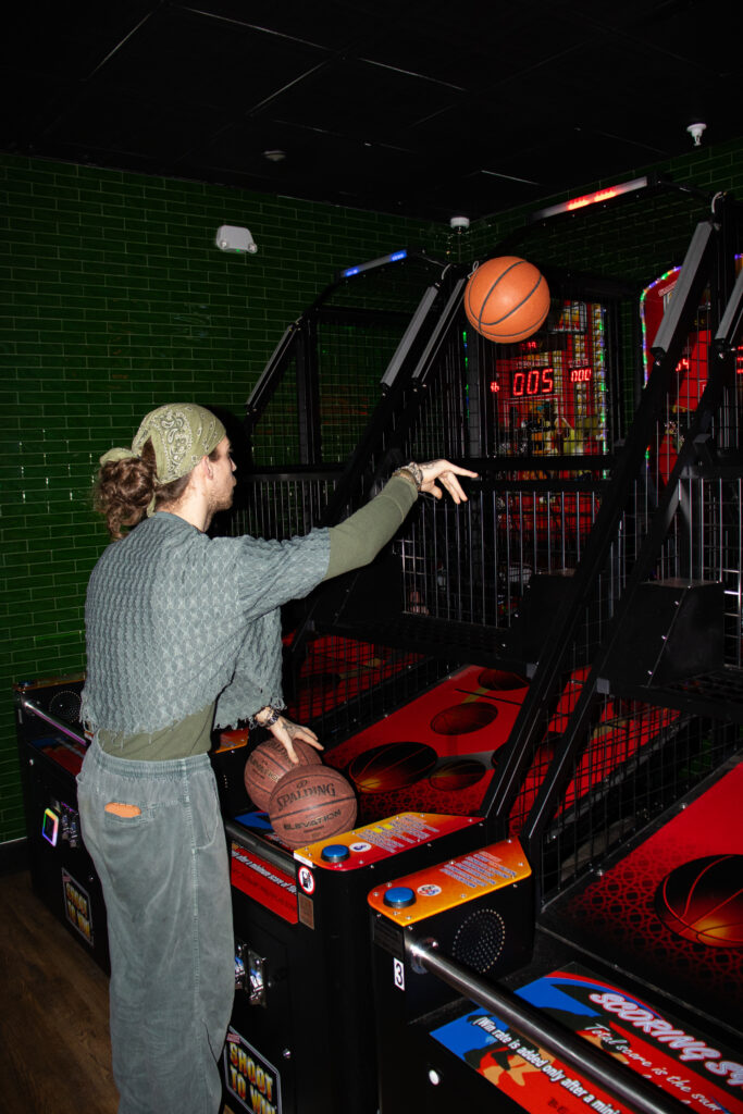 man playing basketball
